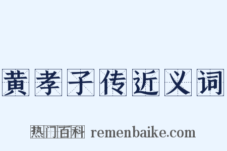 黄孝子传近义词是什么意思的图片